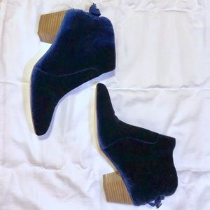 Navy blue ankle booties. Only worn in store